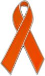 PinMart Awareness Enamel Lapel Pin – Nickel Plated Orange Ribbon Pin – Hunger Prevention or Cultural Diversity and Racial Tolerance Awareness Ribbon Jewelry Brooch Pin with Secure Clutch Back