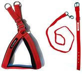 Tame Love Harness Breathable Adjustable Chest Belt & Padded Dog Leash Belt for Small Breeds Comfortable for Training, Walking, Running (Red Color - 0.75 Inch)