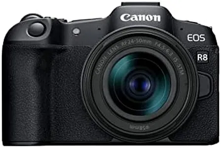 Canon EOS R8 Mirrorless Camera RF24-50mm F4.5-6.3 is STM Lens Kit, Full-Frame Hybrid Camera, 24.2 Megapixel CMOS Image Sensor, 4K Video, Content Creator Vlogging Camera, Black