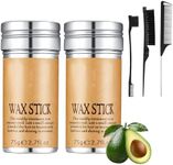 umorismo 2 Pack Hair Wax Stick Set, Styling Wax Stick Edge Control Stick Hair Pomade Stick with Hair Comb and Brush for Smooth Wigs Flyaways Edge Frizz Hair