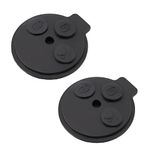 eMagTech 2PCS 3 Button Car Key Rubber Pad Smart Remote Key Case Shell Cover Replacement Key Fob Button Protector Compatible with Mercedes Smart Fortwo 450 451