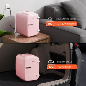YASHE Mini Fridge 4L – Compact Pink Portable Refrigerator