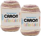 CARON Cotton Cakes - Pack of 2 Balls -100G Each Ball- Rose Whisper,15 x 15 x 18 cm