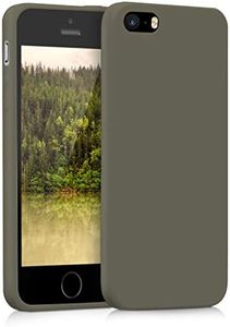 kwmobile Housse Compatible avec Apple iPhone SE (1.Gen 2016) / iPhone 5 / iPhone 5S Coque - Housse de téléphone Protection Souple en Silicone - Vert Olive Mat