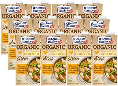 Kitchen Basics Organic Free-Range Chicken Stock, Heart Healthy, No MSG, USDA Certified Organic, Gluten Free, 32 Ounce (Pack of 12)