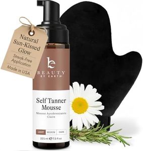 Self Tanner Tanning Mousse Kit - USA Made with Natural & Organic Ingredients, Self Tanner Mousse and Mitt, Self Tan Kit, Fake Tan Tanning Foam, Fair to Medium Sunless Tanner, Self Tanners Best Sellers
