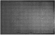 New Star Foodservice 533517 Commercial Grade Grease Resistant Anti-Fatigue Rubber Floor Mat, 36" x 60", Black