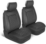 MotorBox Prestige Premium Seat Covers, Semi-Custom Fit Car Seat Covers Front Seats Only, Automotive Interior Cover for Car Truck Van SUV, Made with Faux Leather for Superior Feel & Durability - Black