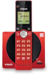 VTech Cordless Phone for Home with Caller ID/Call Waiting, CS6919-16 Landline Phones, Illuminated Keypad, Full Duplex Speakerphone, Wall Mount, Red