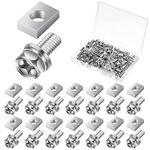 48 Pack Motorcycle Battery Terminal Bolt Square Nut Kit M6 x 16mm Motorcycle Battery Bolts Battery Terminal Nuts Stainless Steel Battery Screw and Nut for Motorcycle ATV Bike Scooter Part Accessories