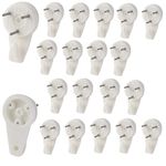 Merriway® BH00093 (20 Pcs) Medium 30mm (1.3/16 inch) White Nylon Non-Trace Hardwall Drywall Picture Hanger Hook - Pack of 20 Pieces