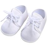 Booulfi Baby Boys Shoes First Walker Shoes Baptism Christening Shoes for Boy White Newborn Shoes 3-6 M