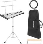 Lunalazeo 32 Note Professional Glockenspiel Xylophone Bell Kit with Adjustable Stand Music Stand Practice Pad Carry Bag for Adult Beginner Students