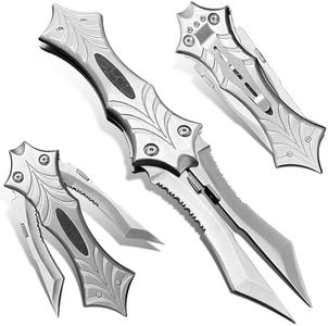 MADSABRE Double Blade Cool Pocket Knife with Clip - 8.7" Survival Camping Folding Knife Unique Knives, Outdoor EDC Tools Collection Gifts for Men