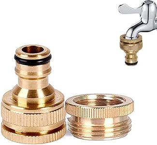 Garden Hose Tap Connector Brass 1/2" to 3/4" Male Thread Quick Tap Connector Brass Hose Fittings Water Hose Faucet Adapter