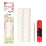 Mylee Gel Nail Wraps [Short French Tips] – 20 Pre-Cured Gel Stickers, No Lamp Needed, Chip-Resistant, Glossy Finish, Long Lasting, Easy to Apply