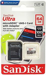 Sandisk Ultra SDSQUNS-064G-GN3MN 64GB 80MB/s UHS-I Class 10 microSDXC Card, Black