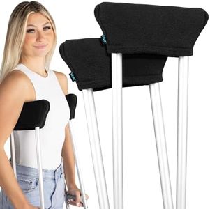Vive Fleece Crutch Pads (2 Pieces) - Padding for Underarm Armpits (Hand Grips Not Included) - Comfortable Cushions for Adult & Youth Crutches - Foam Support