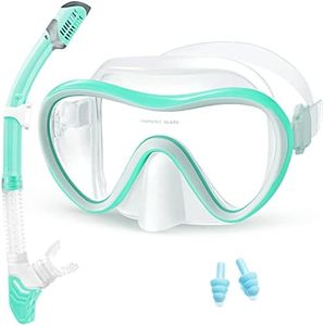 Supertrip Snorkel Set Scuba Diving Mask Snorkeling Goggles Dry Top Snorkel With Anti-Fog Film Anti-Leak Design Panoramic Wide View For Adults And Youth