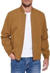 COOFANDY Mens Lightweight Bomber Jacket Big and Tall Casual Stylish Windbreaker Summer,Light Brown, Medium