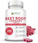 Beet Root Capsules - 1200mg Per Serving - 200 Beet Root Powder Capsules - Beetroot Powder Supports Blood Pressure, Athletic Performance, Digestive, Immune System (Pure, Non-GMO & Gluten Free