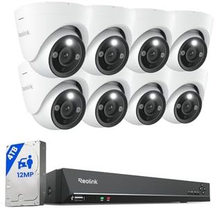 REOLINK 12MP PoE Security Camera System, 8pcs H.265 12MP Security Cameras Wired, Person Vehicle Pet Detection, Two-Way Talk, Spotlights Color Night Vision, 16CH NVR with 4TB HDD, RLK16-1200D8-A