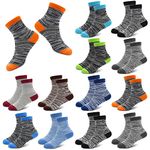 Kids Socks, Boys Girls Athletic Socks 12 Pairs Crew Sports Active Casual Cotton Socks, Aged 7-10