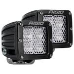 RIGID INDUSTRIES - D Series PRO Flood Diffused Beam Surface Mount LED Lights, 3 Inch LED Off Roading Black Housing Lights, Easy to Install, Off Roading Accessories, 50,000 Hour Lifespan (Pair, 202513)