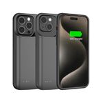 JCK Battery Case for iPhone 15 PLUS/15 Pro MAX, 6.7", Upgraded Slim Portable Charging Case 7000mAh Extended Battery Case External Rechargeable Power Bank Charger Battery