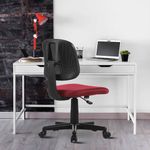 ALBA Armless Study Chair, Trendy Office Desk Chair, Breathable Mesh Computer Task Chair for Home Office with Lumbar Support Adjustable Height for Adults and Children, BIFMA Standard (Burgundy)