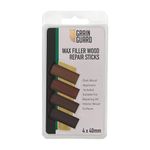 GRAIN GUARD Wax Filler Wood Repair Sticks | Dark Wood | Furniture Repair Kit | Multi-Surface: Wood, Plastic, Hard Surfaces | Blend to Colour Match | 4x40mm