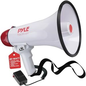 Pyle Bluetooth Megaphone [PA Megaphone Speaker with Wired Microphone] Siren Alarm Mode, MP3/USB/SD Readers (PMP42BT)