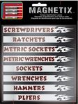 Chroma Graphics 9025 Magnetix Black/Red/Silver 6" x 8" Toolbox Identification Label Kit