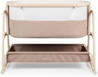 Ickle Bubba Bubba&Me Luxe Bedside Crib – Co-Sleeper Baby Bed with Rock or Static Mode, Adjustable, Breathable Mesh, Mattress & Storage, 0-6 Months (Biscuit)