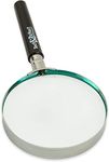 Magnifying Glass for Reading - Handheld Magnifier with Real Glass Lens and Strong Magnification for High Clarity - Ideal Reading Aid 75mm Diameter