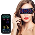 Victop Led Party Glasses For Men Women Light Up Rave Glasses Programmable Bluetooth Glowing Eyeglasses Flashing LED Sunglasses with Text Graffiti Animation Rhythm for Nightclub Festival Birthday (B)