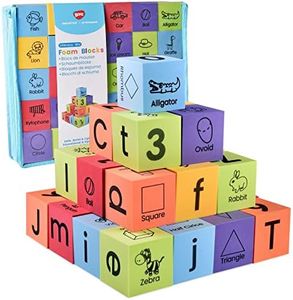 BOHS Foam Learning Blocks - Number,Alphabet,Shapes,Sight Words - Quiet,Safe and Soft Stacking Toys for Toddlers,30pcs