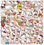 Sieeck 100-Pcs Hello Kitty Stickers Cute Cartoon Waterproof Trendy Stickers for Teens Girls Adults Kids Laptop Water Bottle Hydro Flask Skateboard Scrapbook Decor Decals