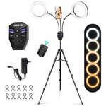 SEBIDER Dual 36W 6500K LED Ring Light with 73" Extendable Tripod Stand & Phone Holder, Portable Light Rings Used for YouTube Video/Selfie/Live Stream/Makeup/TikTok