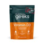 Vitamin D 1000iu - 1 Year Supply, 365 Easy-Swallow Vitamin D Tablets, Vegetarian Vitamin D3, High Strength Immune Support Supplement - Awarded by The Independent UK