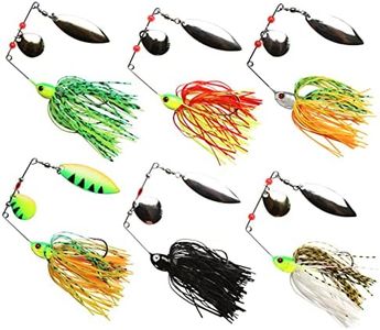 Spinnerbait Bass Fishing Lures Kit Spinner Baits Bass Fishing Lure Hard Metal Lure Topwater Buzzbait Swimbait for Pike Bass Trout Salmon Freshwater Saltwater Fishing(6PCS)