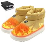 Iproods Heated Slippers Warming Booties for Men and Women, 3-Gear Electric Foot Warmer Rechargeable, Warm Winter Feet Warmers (6.5-7.5 Women/5.5-6.5 Men)