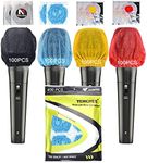 400 PCS (200 Pack) TENGYES Microphone Hygiene Covers Disposable Non-woven Handheld Mic Mike Cover Windscreen Protective Cap for KTV Karaoke Recording Room Stage Performance