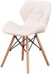 Bhumika Overseas Faux Leather Standard Dining/Café Chair (Off White)