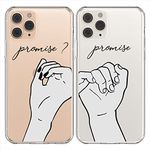 Cavka Matching Phone Case Compatible with - iPhone 14-6.1 inch for Couples Best Friends Cover Cute Pinky Promise Swear Protective Anniversary for Him Her Boyfriend Girlfriend Partner Matchy Soulmate