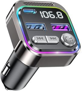 GizmoVine Bluetooth Car Adapter, Radio Receiver Audio FM Transmitter, Wireless Hands Free Phone Digital Kit, USB C QC PD 36W Fast Charger for 12V/24V Cigarette Lighter, U Disk MP3 Music Player Device