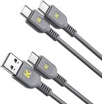 Fanttik USB C to USB C Cable(65W) & USB A to USB C Cable (18W), for iPhone 15/15Pro,MacBook Pro 2020, iPad Pro 2020, iPad Air 4, Samsung Galaxy S23+/S23 Ultra/S22 Ultra