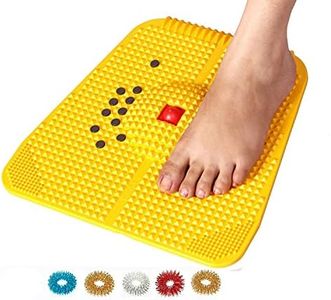 ACS/ACM Acupressure Reflexology Magnetic Pyramidal Therapy Power Pain Relief Energy Foot Health Mat Set of 1 + Sujok Rings Set of 5 L X W X H - 30 X 30 X 7 Cm Yellow Mat