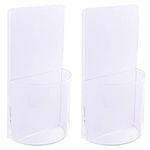 ZC GEL Remote Control Holder Wall Mount Damage-Free (2 pack),Clear Media Organizer Storage Box ,Table and Nightstand Convenient Remote Caddy