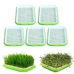 Homend Seed Sprouter Tray with Drain Holes, 5 Pack BPA-Free Nursery Trays Seed Germination Tray- Healthy Wheatgrass Seeds Grower Ideal for Garden, Home, and Office Planting